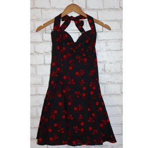 Cherry Print Halter Dress Size 2